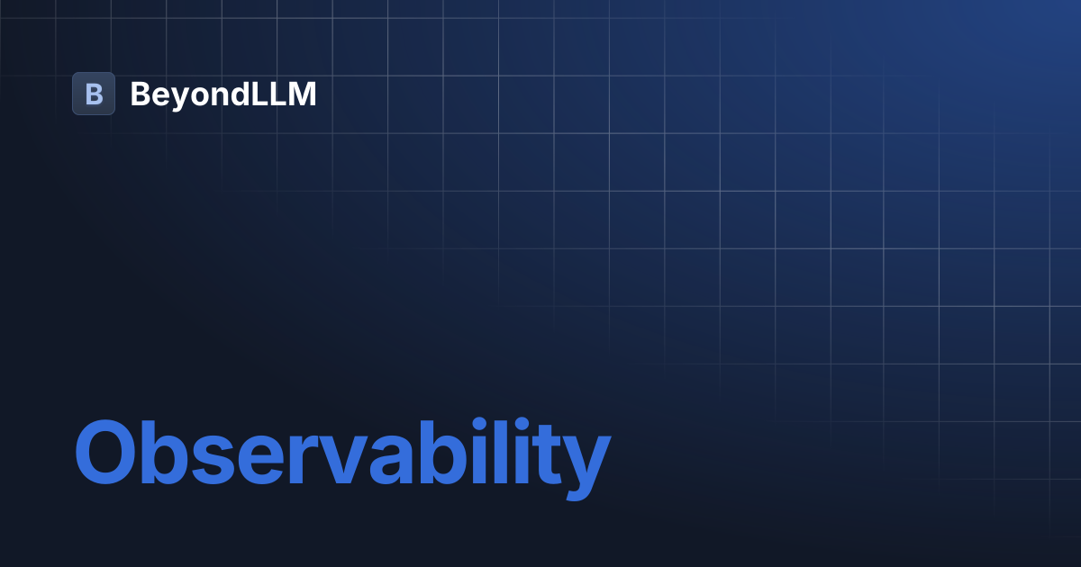 Observability | BeyondLLM